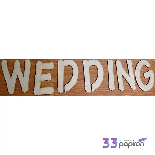 Fa felirat betűk WEDDING 5cm