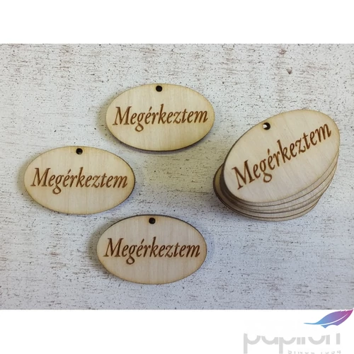 Fa felirat Megérkeztem ovál 4cmx2.5cmx3mm 10db/cs