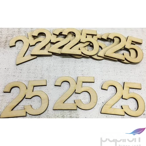 Fa felirat számok 25 évfordulós, szülinapi számok 5cmx3mm 10db/cs