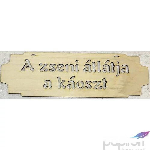 Fa felirat tábla A zseni átlátja a káoszt 26,8x8,2cm
