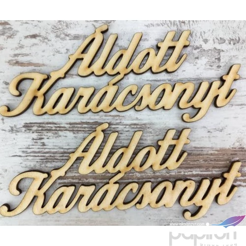 Fa felirat tábla Áldott Karácsonyt 14cm 2db/cs