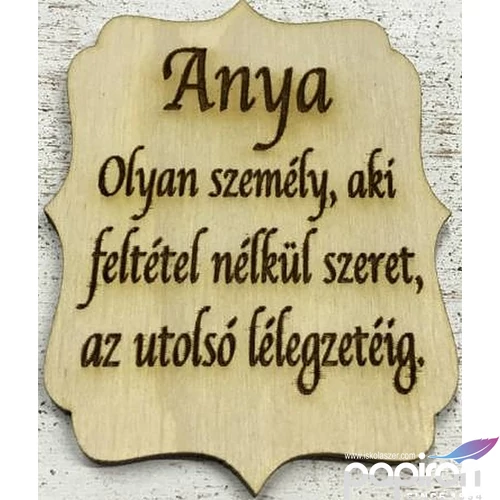 Fa felirat tábla Anya… 6x8cm 