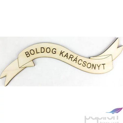 Fa felirat tábla Boldog Karácsonyt szalag 23cm 