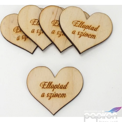 Fa felirat tábla Elloptad a szívem 4cmx4.5cmx3mm 10db/cs