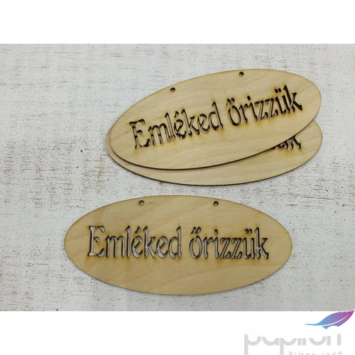 Fa felirat tábla Emléked őrizzük 6cmx14cmx3mm 3db/cs
