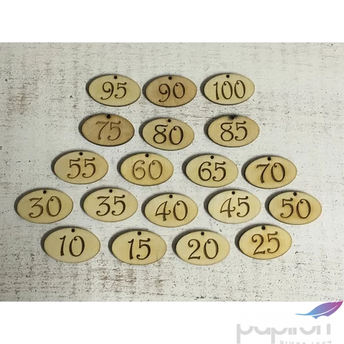 Fa felirat tábla évfordulós ovál vegyes 4cmx2.5cmx3mm 5db/cs