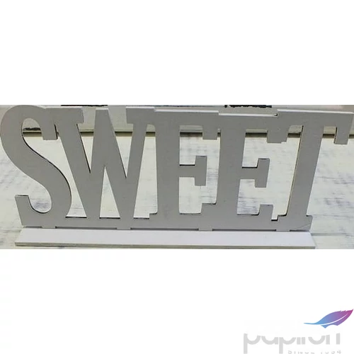 Fa felirat tábla fehér SWEET talppal 25x10cm