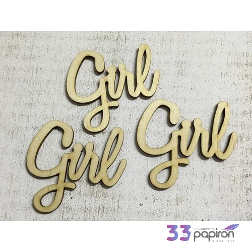 Fa felirat tábla Girl 7, 5cmx8cmx3mm 3db/cs