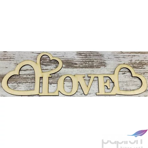 Fa felirat tábla Love szívekkel 30x9.5cm 