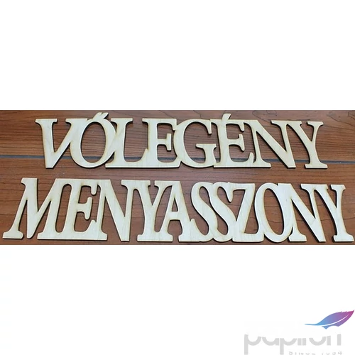 Fa felirat tábla Menyasszony - vőlegény 37cmx7cmx3mm 