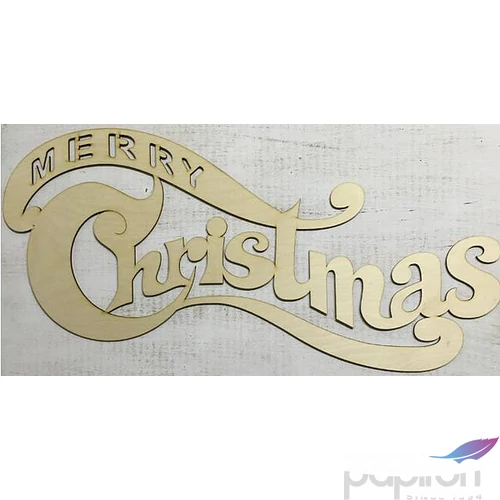 Fa felirat tábla Merry Christmas 32x72, 5cm íves