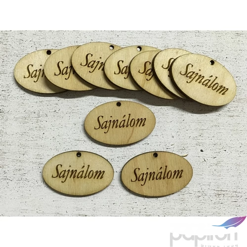 Fa felirat tábla Sajnálom 4cmx2, 5cmx3mm 10db/cs