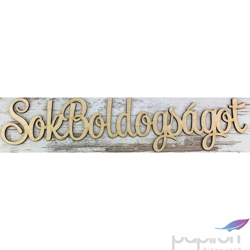 Fa felirat tábla Sok boldogságot 37x9cm 