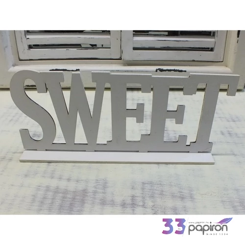 Fa felirat tábla SWEET felirat talppal 25cmx10cmx3mm