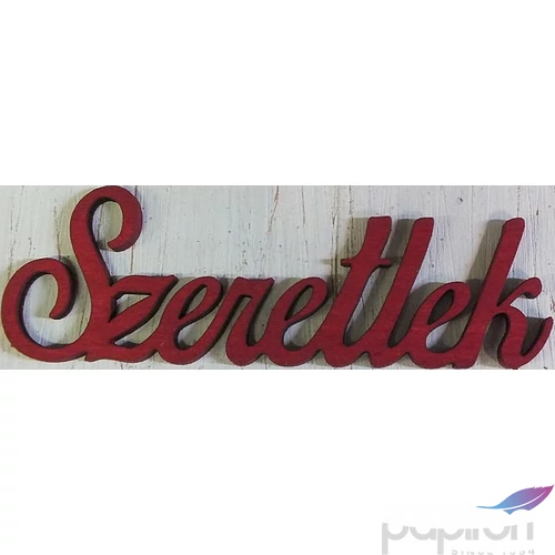 Fa felirat tábla Szeretlek meggypiros 9, 5cm 2db/cs
