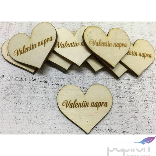 Fa felirat tábla Valentin napra 4cmx4.5cmx3mm 10db/cs
