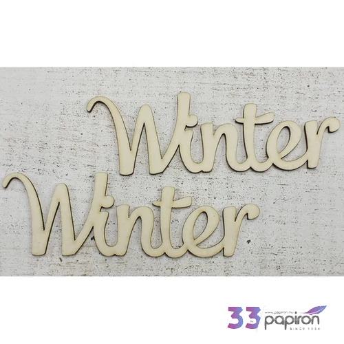 Fa felirat tábla Winter 15cmx5cmx3mm 2db/cs