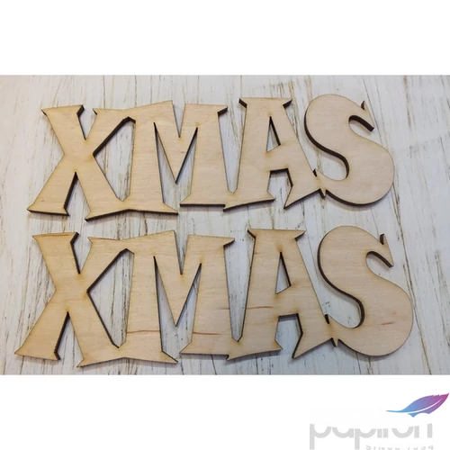 Fa felirat Xmas íves felirat 15cmx5cmx3mm 2db/cs
