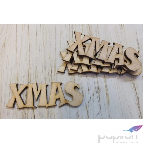 Fa felirat Xmas íves felirat 7, 5cmx2.5cmx3mm 5db/cs