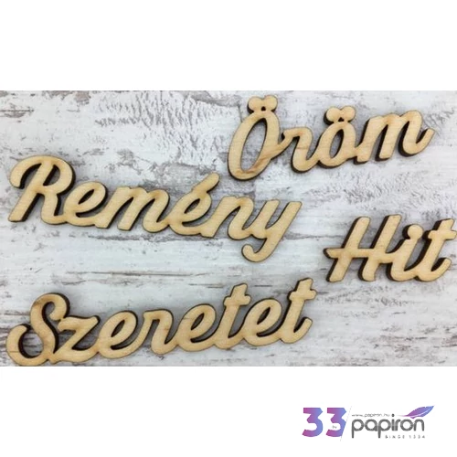 Fa figura adventi szavak Hit Remény Szeretet Öröm 4db/cs