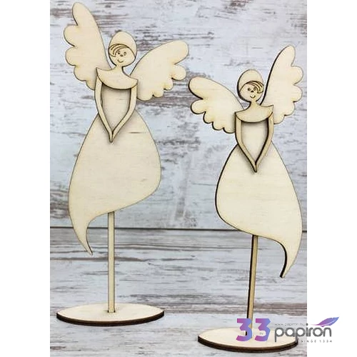 Fa figura angyal szett kreatív - lapra szerelt 19.5x7cm 2db/cs