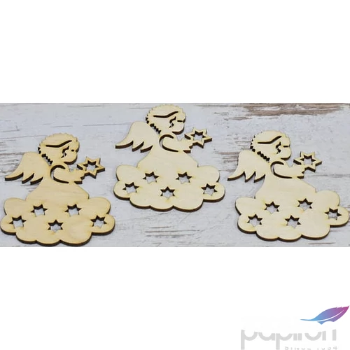 Fa figura angyalka angyalka csillaggal 10cmx7cmx3mm 3db/cs