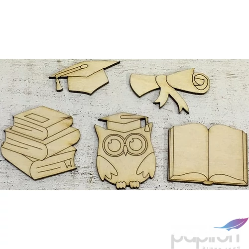 Fa figura ballagás bagoly:3.7x5cm, kalap:4.8x2.3cm, könyv:5 tekercs:5.2x3cm, könyvkupac:4.4x5cm