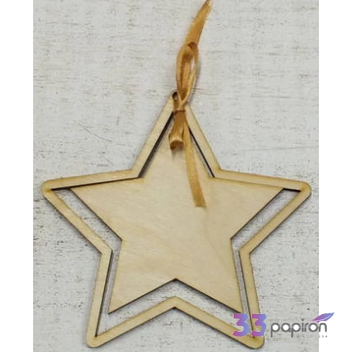 Fa figura csillag kerettel 12x12, 5cm