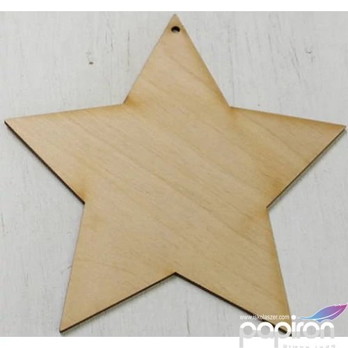 Fa figura csillag natúr 15cm 