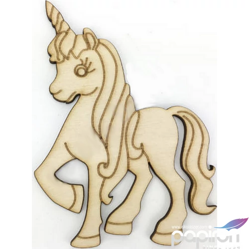 Fa figura Egyszarvú póni Fa natúr  8x11, 5cm