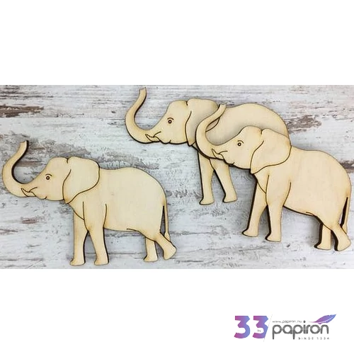 Fa figura elefánt sziluett 8cmx10cm 3db/cs