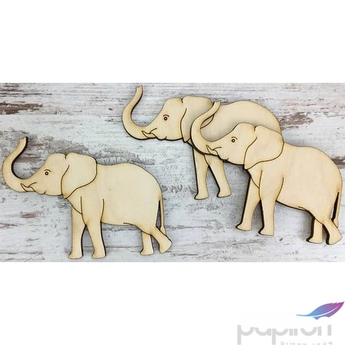 Fa figura elefánt sziluett 8cmx10cm 3db/cs
