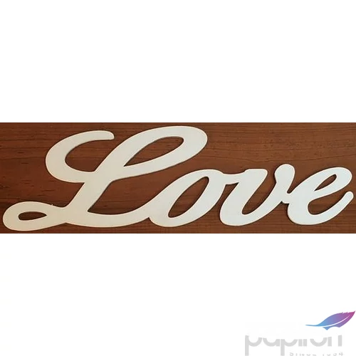 Fa figura felirat fehér Love írott 50x16cm