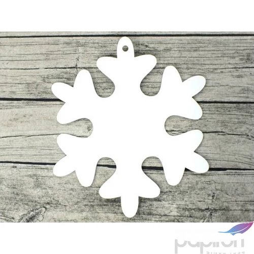 Fa figura festhető hópehely fehér 39cm