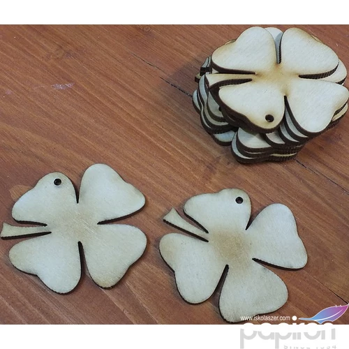 Fa figura festhető lóhere 5, 5cm 10db/cs