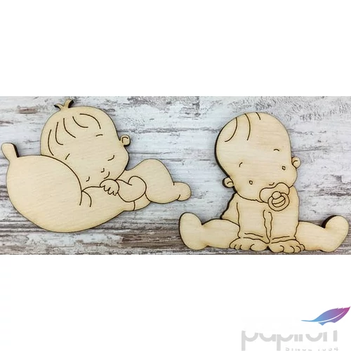 Fa figura gyerek pár natúr baba 7cm 2db/cs
