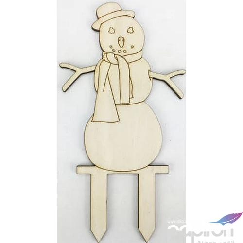 Fa figura Hóember beszúrós 14x7cm