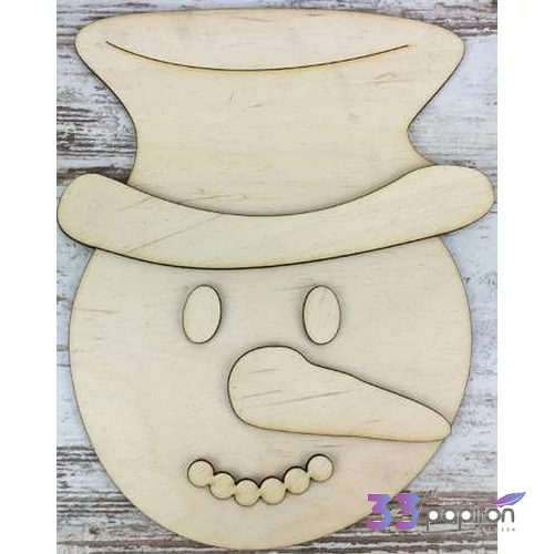 Fa figura Hóember fej több elemes 20x16cm