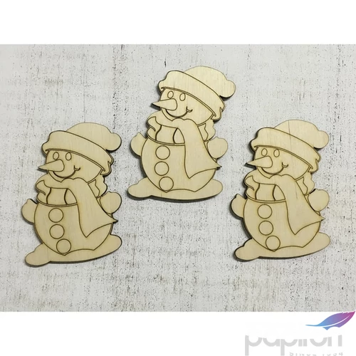 Fa figura Hóember hóember rajzos 7cmx10cmx3mm 3db/cs