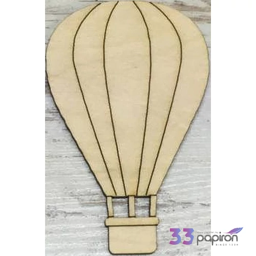 Fa figura hőlégballon 10x6cm