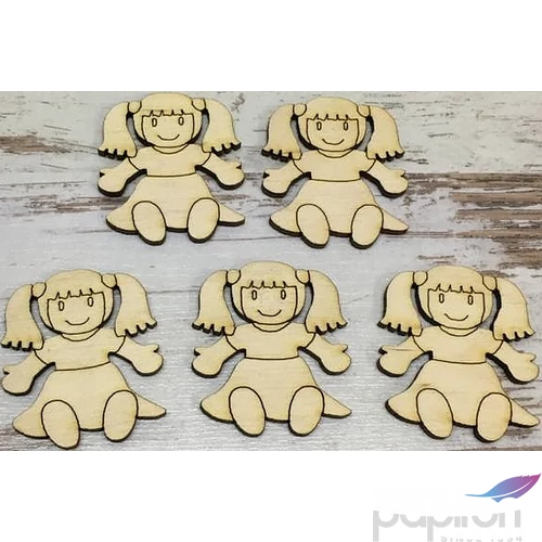Fa figura játék baba natúr 4.3cmx5cmx3mm 5db/cs