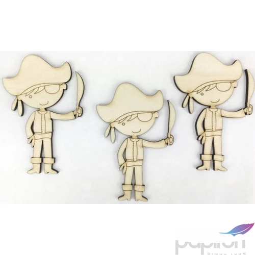 Fa figura Kalóz kisfiú natúr 9cm 3db/cs