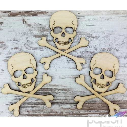 Fa figura koponya csonttal 'Jolly Roger' 7cmx8.5cm 3db/cs