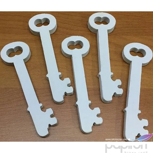 Fa figura kulcs fehér 2,5x9cm 5db/cs