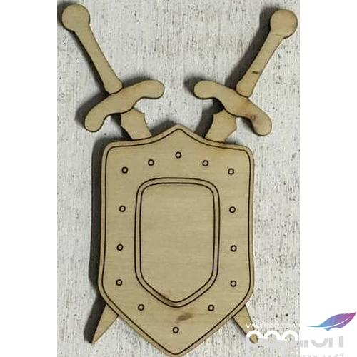 Fa figura lovagi pajzs karddal 6, 6x10cm 