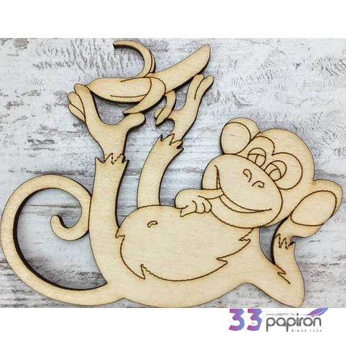 Fa figura majom 10x11cm
