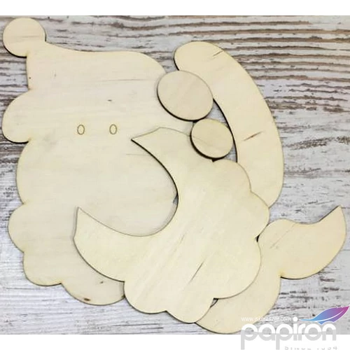Fa figura Mikulásfej több elemes - 16x25cm