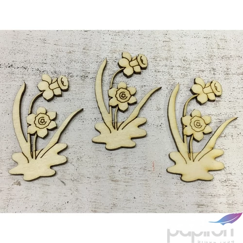 Fa figura nárcisz natúr virág 7cmx5cmx3mm 3db/cs