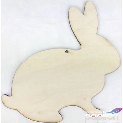 Fa figura nyúl ülő natúr 15cm 