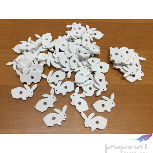 Fa figura nyuszi fehér 3cmx2, 5cmx3mm 50db/cs